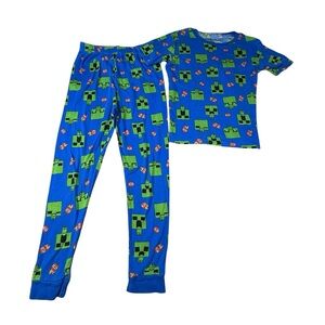 Set 2 Piece - Minecraft Pajamas Size 12 kids 100% Cotton